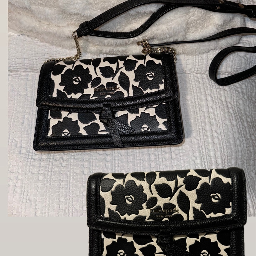 Kate Spade Black and White Floral Women's Bag